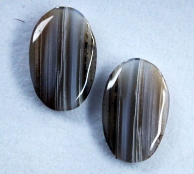 22.20 cts Natural Cabochon Agate Slice Black Geode Smooth Loose Gemstone Pair