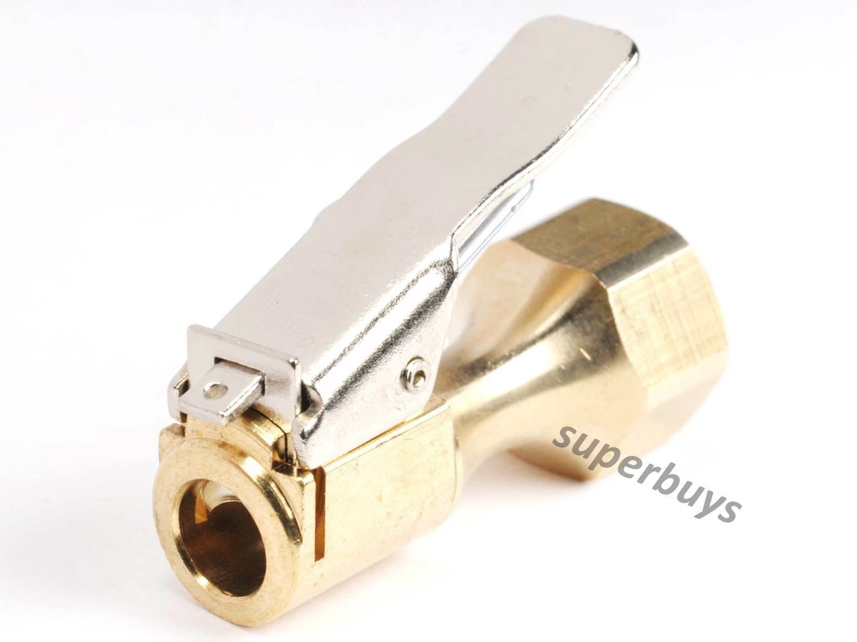 Clip On Tire Inflator Female 12mm Thread Schrader Fitting Nozzle Tyre Air