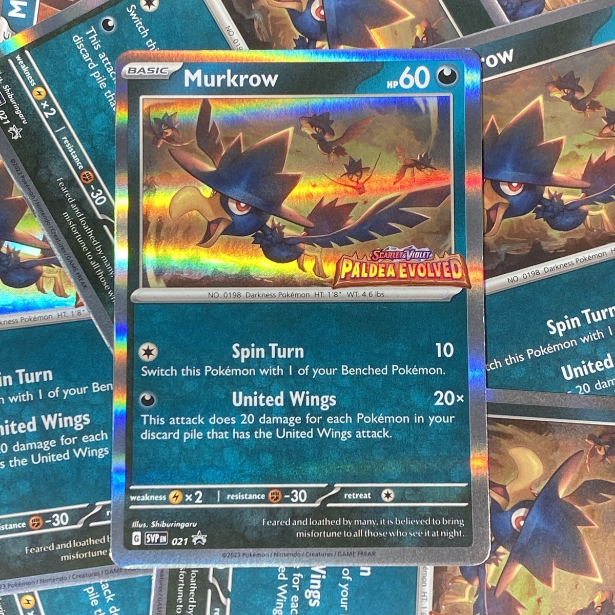 x1 Murkrow 021 Holo Paldea Evolved Promo 2023 SVP EN Pokemon Card