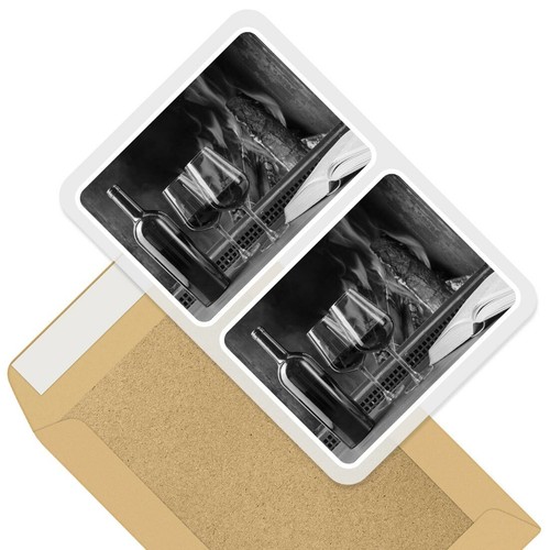 2 x Rectangle Stickers 10cm BW - Wine Log Fire Interior Design #37199 - 第 1/9 張圖片