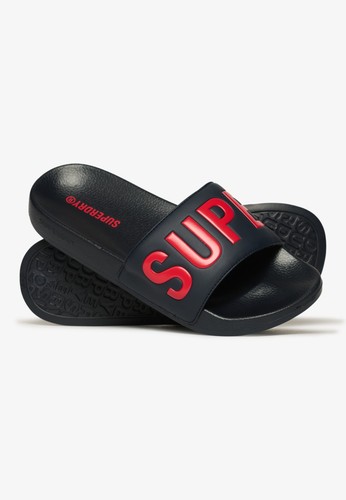 Superdry Sandalias Chanclas Deslizantes Para Hombre Core Graphic Piscina Tobogán Negro Azul Marino - Imagen 10 de 42
