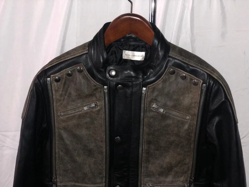 EU 50 US 40 o M $1795🔥 CHAQUETA BOMBER MOTERA FAITH CONNEXION HOMBRE NEGRA MARRÓN Foto 4 de 4