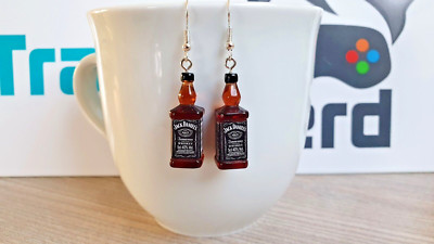 Ohrringe f. Whiskey Fans. Mini Schnaps Flasche. 18. Geburtstag Geschenk Cool
