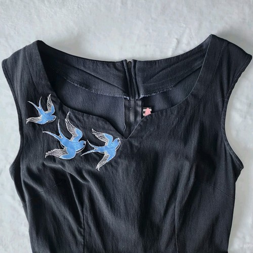 Pinup Couture Annalise Dress Girls XL Youth Grad 50s Swing Swallows Birds Rock - Picture 14 of 17