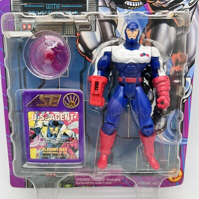 トイビズ　スーパーヒーローズ　US AGENT ToyBiz Marvel US Agent with Shield Launcher Action Figure