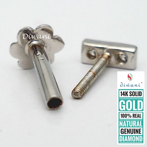 3 Stück Natürlich VVS Diamanten Line Hochzeit Nase Anstecknadel Lippe Stud Ring - Bild 5 von 11