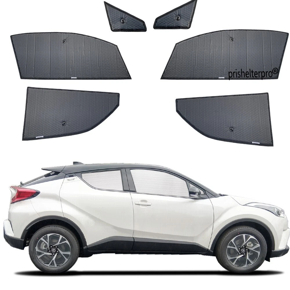 Fit For Toyota C-HR 2018-2023 Side Window Black Silver Privacy Sunshade  6pcs