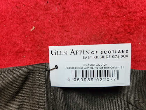 Glen Appin Harris Tweed Baseball Cap Hat Plaid Wool Cotton Scotland Adjustable - Picture 5 of 6