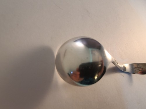 Stieff Rose "Repousse" Sterling Silver Laddle 5" 32 Grams Monogram "R" - Picture 4 of 6