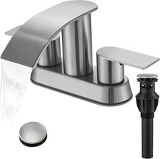 Waterfall Bathroom Sink Faucet 4 Inch Brushed Niel Faucet Bathroom with