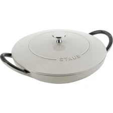 Staub Cast Iron 2-qt Wok With Cast Iron Lid - White Truffle