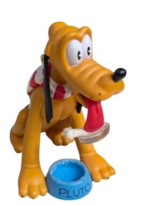 Cachecol Hallmark Pluto prato de cachorro dilema Disney enfeite estatueta Natal - Imagem 2 de 4