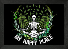 Blumen My Happy Place Framed Wall Art Poster Canvas Print Picture