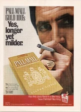 Pall Mall Gold 100's Vintage Print Ad 1972 Filter Tipped Cigarettes