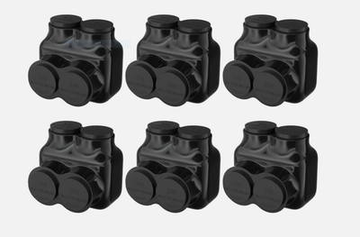 #ad 6 Pack 2Port Single Sided Entry Insulated Multi Tap Connector 250MCM 6 AWG $62.99