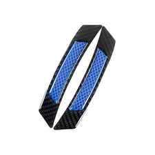 2PCS Car Reflector Trim, Anti-Scratch Carbon Fiber Vehicle Wheel Black/Blue