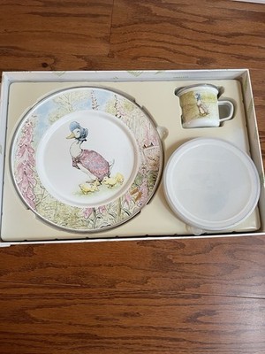 Golden Rabbit Enamelware - Jemima, Beatrix Potter, 3-piece Feeding Set