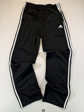 Adidas Track Pants Youth Large 14 Black 3 Stripe Athletic Joggers Soccer