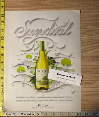 Fetzer Chardonnay Sundial Wine 2012 PAPER Print Advertisement