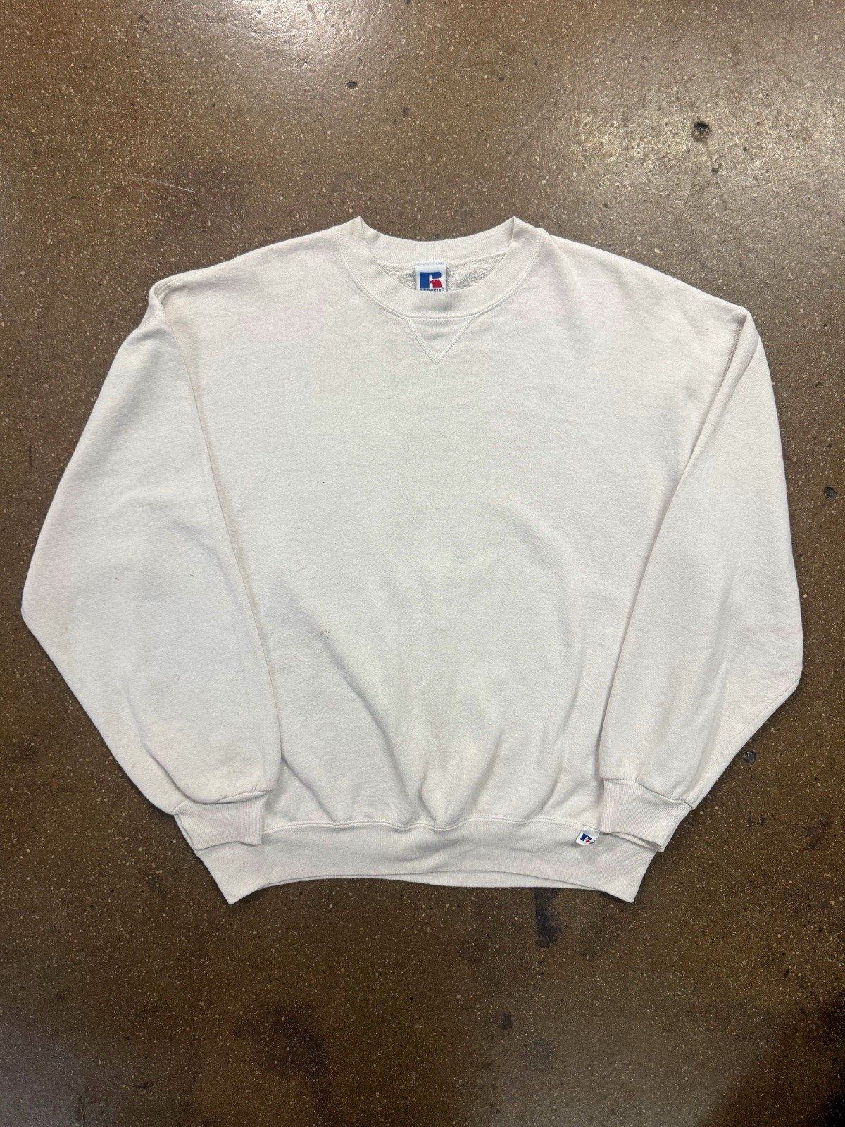 Russell Athletic, Vintage 90s Blank White Russell Sweatshirt Men’s XL Made In USA Plain Crewneck