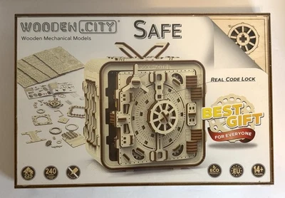 NEW Sealed WOODEN.CITY Wood 3D Puzzle Mechanical Safe Model Kit w/Digital Lock - Image 1 of 4