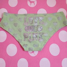 VTG VS PINK Graphic Cotton Extra Low Rise Hipster Panty Size M