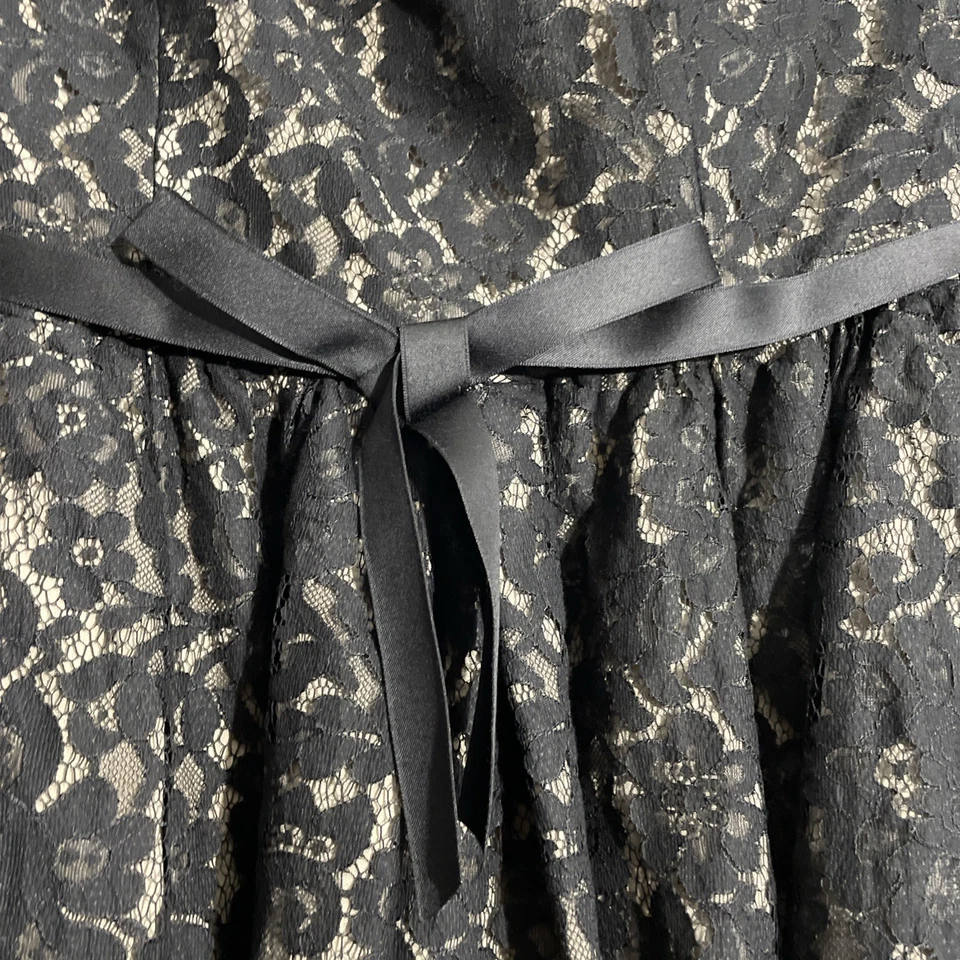 Mini Vestido Robert Rodriguez Negro Encaje Sin Tirantes Para Mujer Talla 8 Cóctel Fiesta Foto 4 de 4