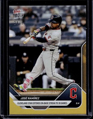 2025 Topps Now #255 Jose Ramirez Gold Foil #d 28/50