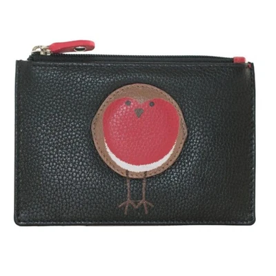 Mala Leather Bobbie Robin Bird Card & Coin Purse Genuine Leather RFID