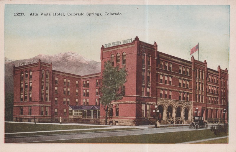 Alta Vista Hotel, Colorado Springs, Colorado Vintage 1920’s Postcard