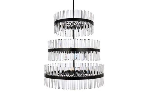 Elegant Lighting 6200G36L3 Serephina 46 Light 36"W Crystal - Gold - Picture 10 of 12