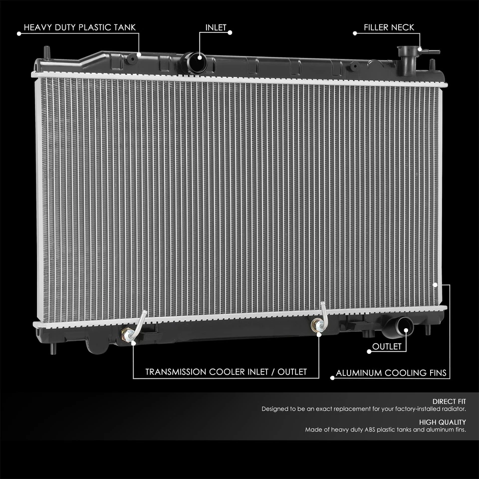 Radiador de refrigeración de núcleo de aluminio estilo OE para Nissan Máxima 2004-2006 DPI 2693 Foto 2 de 4