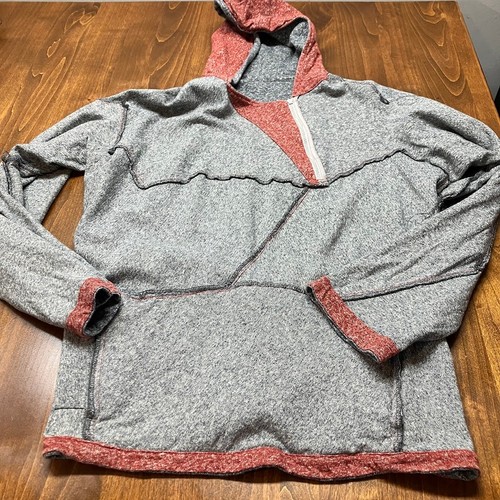 Betabrand Asymmetrical 1/4 Zip Gray Heather Hoodie Pullover Sweatshirt Size L - Picture 14 of 14
