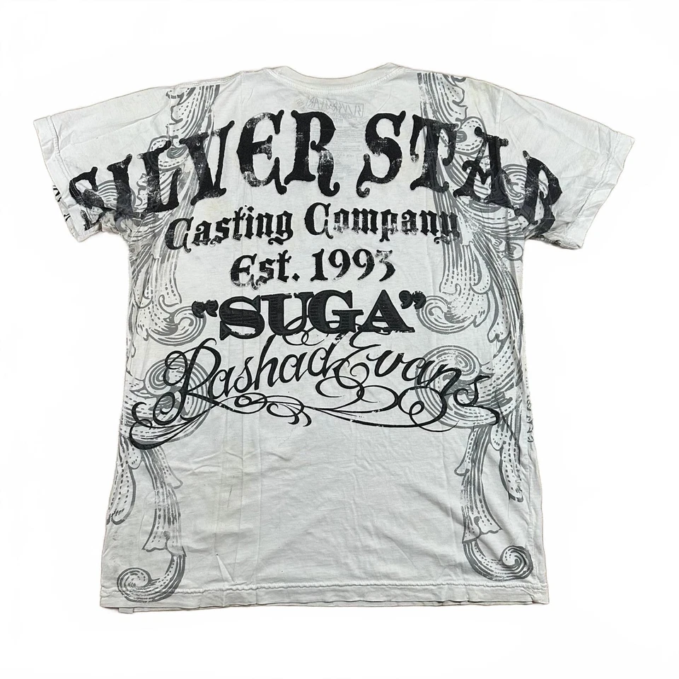 Camiseta Silver Star Hombre Talla L Blanco Estampado Gráfico Foto 2 de 4