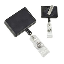 Rectangle Badge Reel with Swivel Alligator Clip - Retractable ID Holder