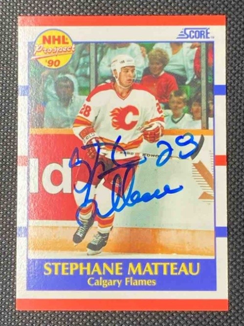 1990-91 Score American Stephane Matteau #381 RC Flames Signed Autographed Auto