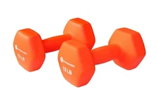 GYMENIST 12lb Neoprene Dumbbells Pair Soft Non-Slip Grip Fitness
