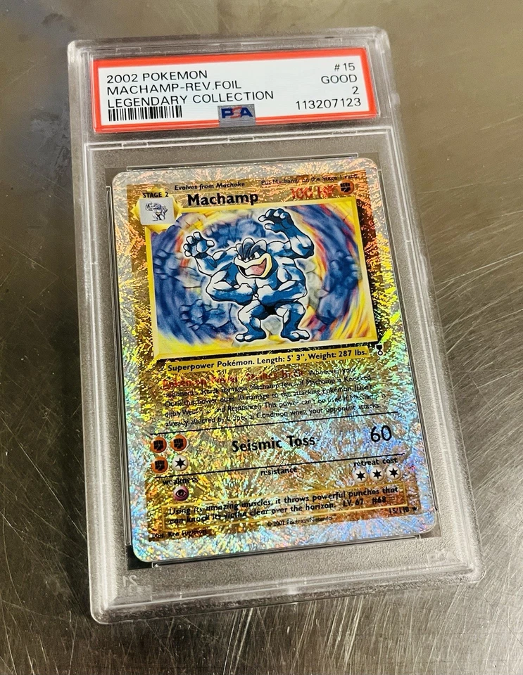 2002 Pokemon Machamp Legendary Collection Reverse Holo 15/110 PSA 2 - Image 4 of 4