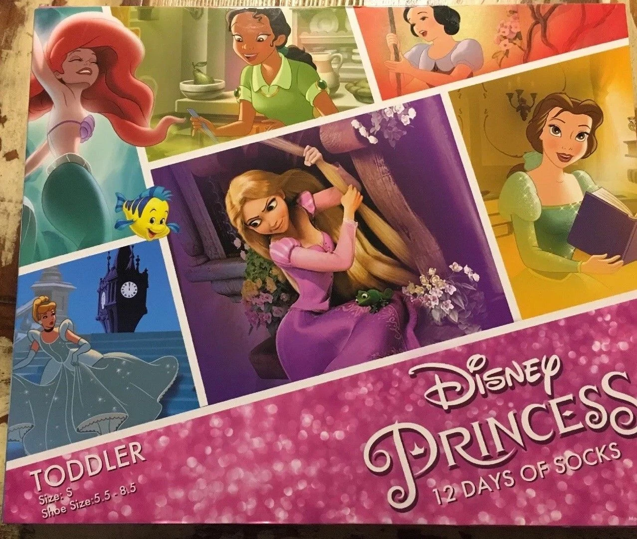12 DAYS OF SOCKS DISNEY PRINCESS TODDLER SIZE SMALL 5.5 - 8.5 NEW
Opens in a new window or tab