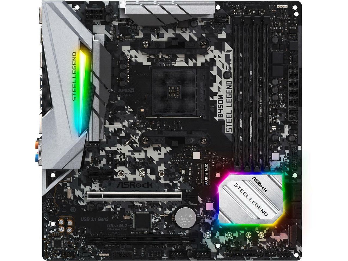 ASRock B450M Steel Legend AM4 AMD Promontory B450 SATA 6Gb/s Micro