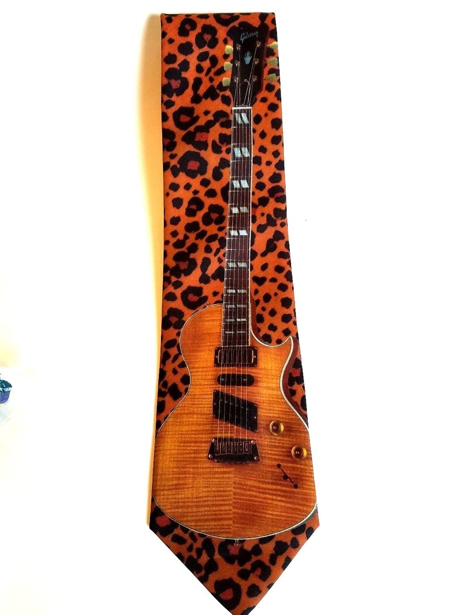 Ralph Marlin Men's Tie Gibson Guitars Electric Guitar 1997 leopard
