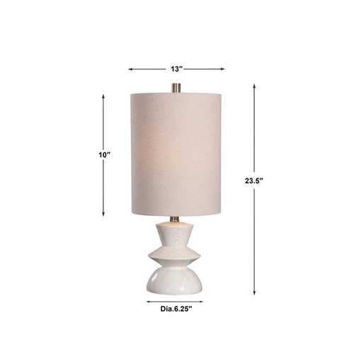 Uttermost Stevens Transitional Steel Metal Buffet Lamp in White - Picture 8 of 8
