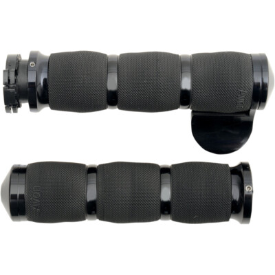 Avon Air Cushion 1'' Black Handlebar Grips w/Throttle Boss (MT-AIR-90-AN-B)
