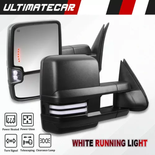 Power Heated Tow Mirrors Dynamic Signal For 2007-2014 Chevy Silverado GMC Sierra