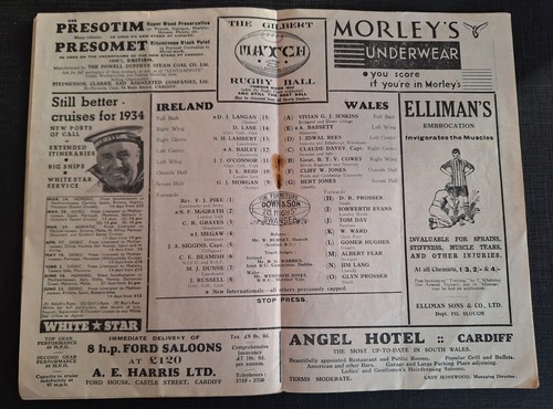 1934 Wales v Ireland - 10 Mar 1934 at St Helen's Ground, Swansea - Picture 5 of 9