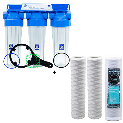 Wasserfilter Gehäuse Set 10 Zoll 3/4'' Wasser Vor Filter - Sediment Aktivkohle