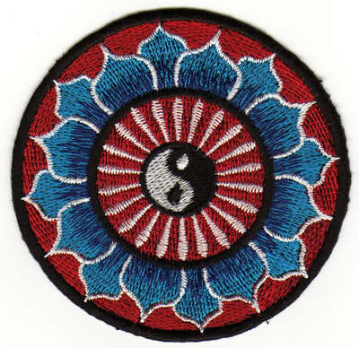 ab10 Indien Yoga Zeichen Goa Om Aum Buddha Aufnäher Bügelbild Patch 7,8 x 7,8 cm
