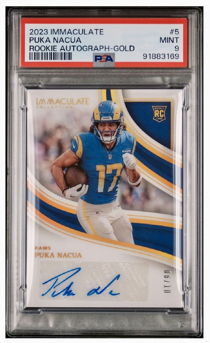 2023 Panini Immaculate Puka Nacua #5 Rookie Autograph Gold