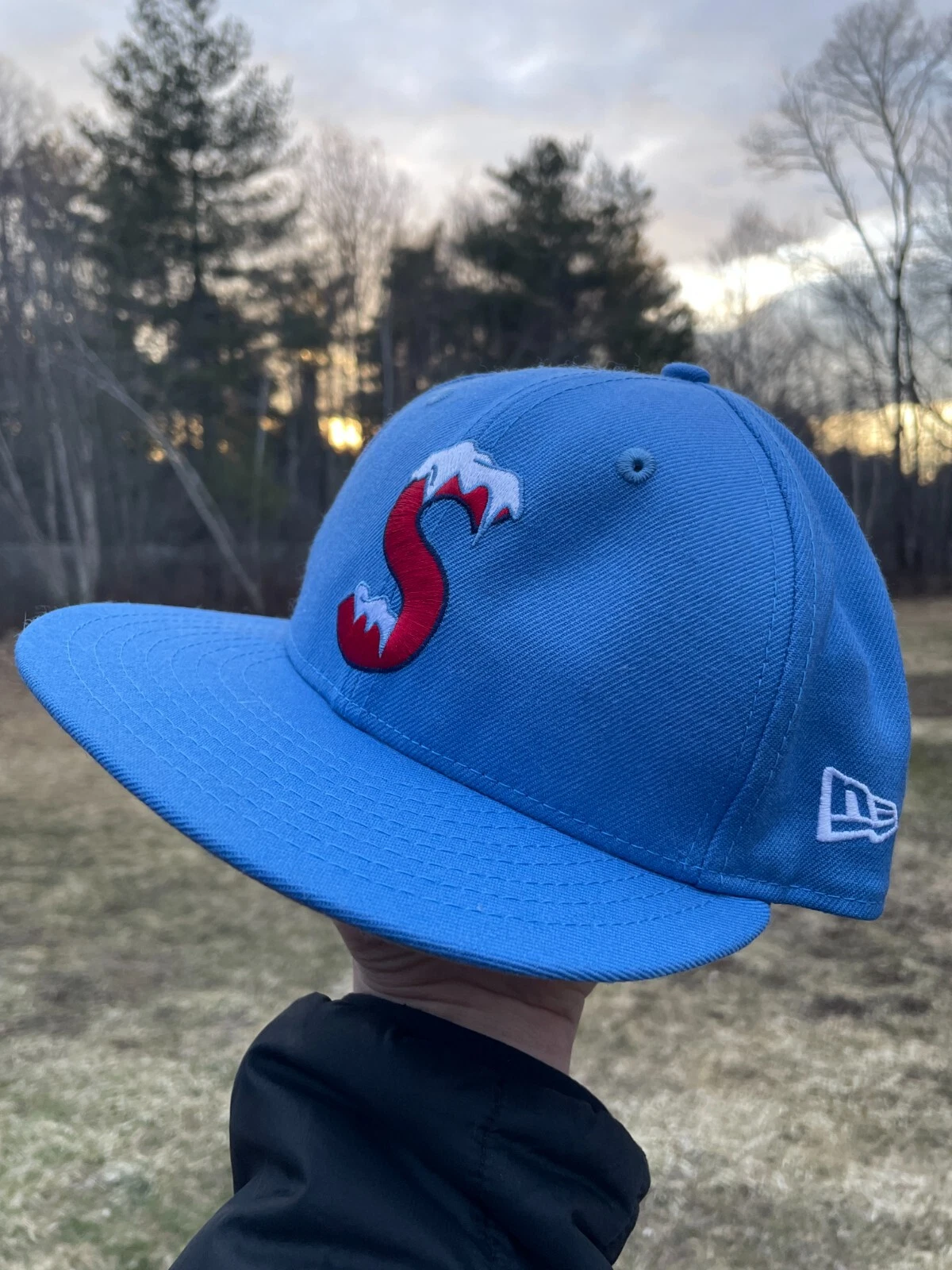 Casquette chapeau ajustée Supreme x New Era 7 1/4 bleu