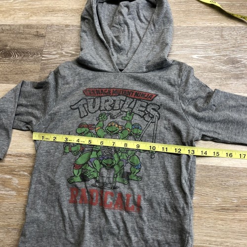 LOVE ART Mutant Ninja Turtles Graphic Gray Hooded Sweatshirt Boy's Size Small - Picture 8 of 8